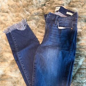 Frame Denim Frayed Hem Blue Jeans